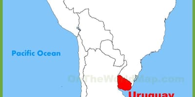 Mapa Urugwaj Ameryka Południowa