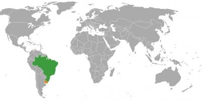 Urugwaj lokalizacja na mapie świata
